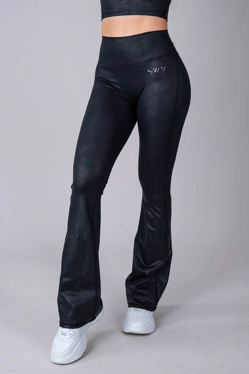 Leather Flared Leggings - Image 2