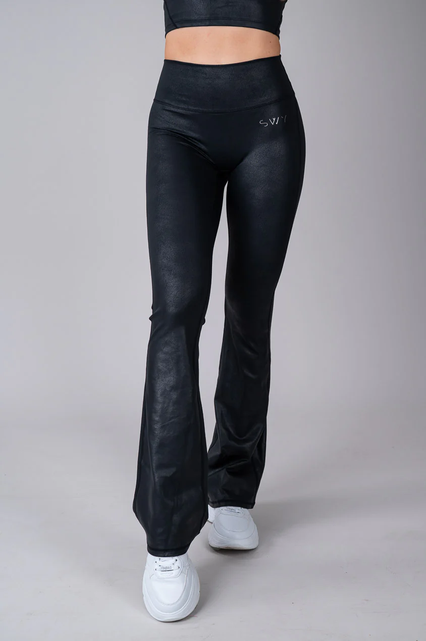 Leather Flared Leggings - Image 5