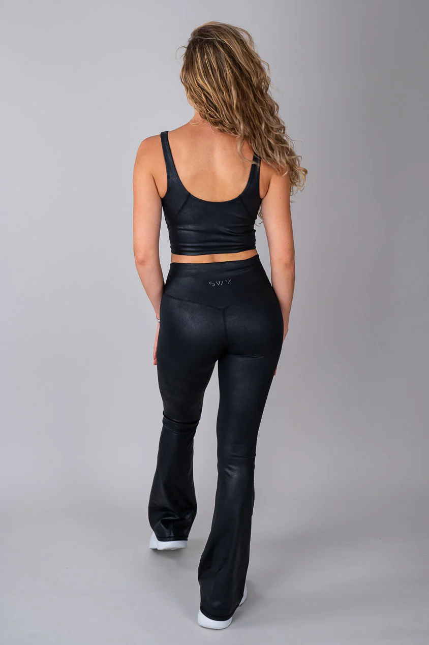 Leather Flared Leggings - Image 7